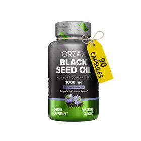 Flacon d'huile de graines noires ORZAX 1000mg 90 gélules molles