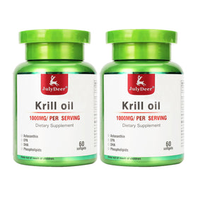 Flacon d'huile de krill JulyDeer 1000 mg avec 120 gélules molles