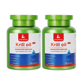Flacon d'huile de krill JulyDeer 1000 mg avec étiquette
