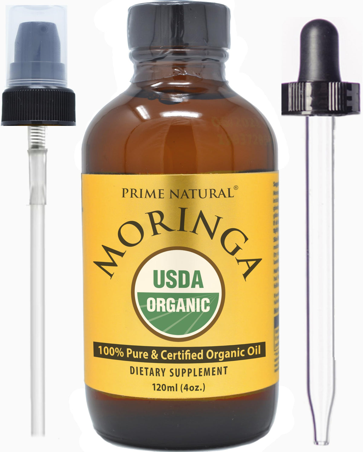 Flacon d'huile de Moringa Bio 4oz de NATURAL avec étiquette visible
