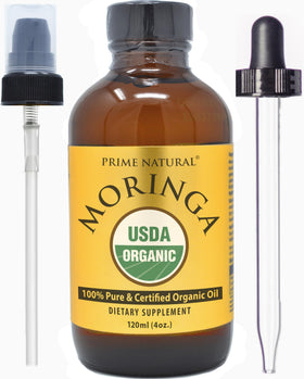 Flacon d'huile de Moringa Bio 4oz de NATURAL avec étiquette visible