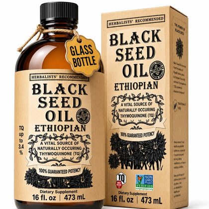 Flacon d'huile de nigelle éthiopienne 16 oz Herbal Organic Works