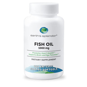Flacon d'huile de poisson Omega 3 1000mg d'Earth's Splendor, 120 gélules