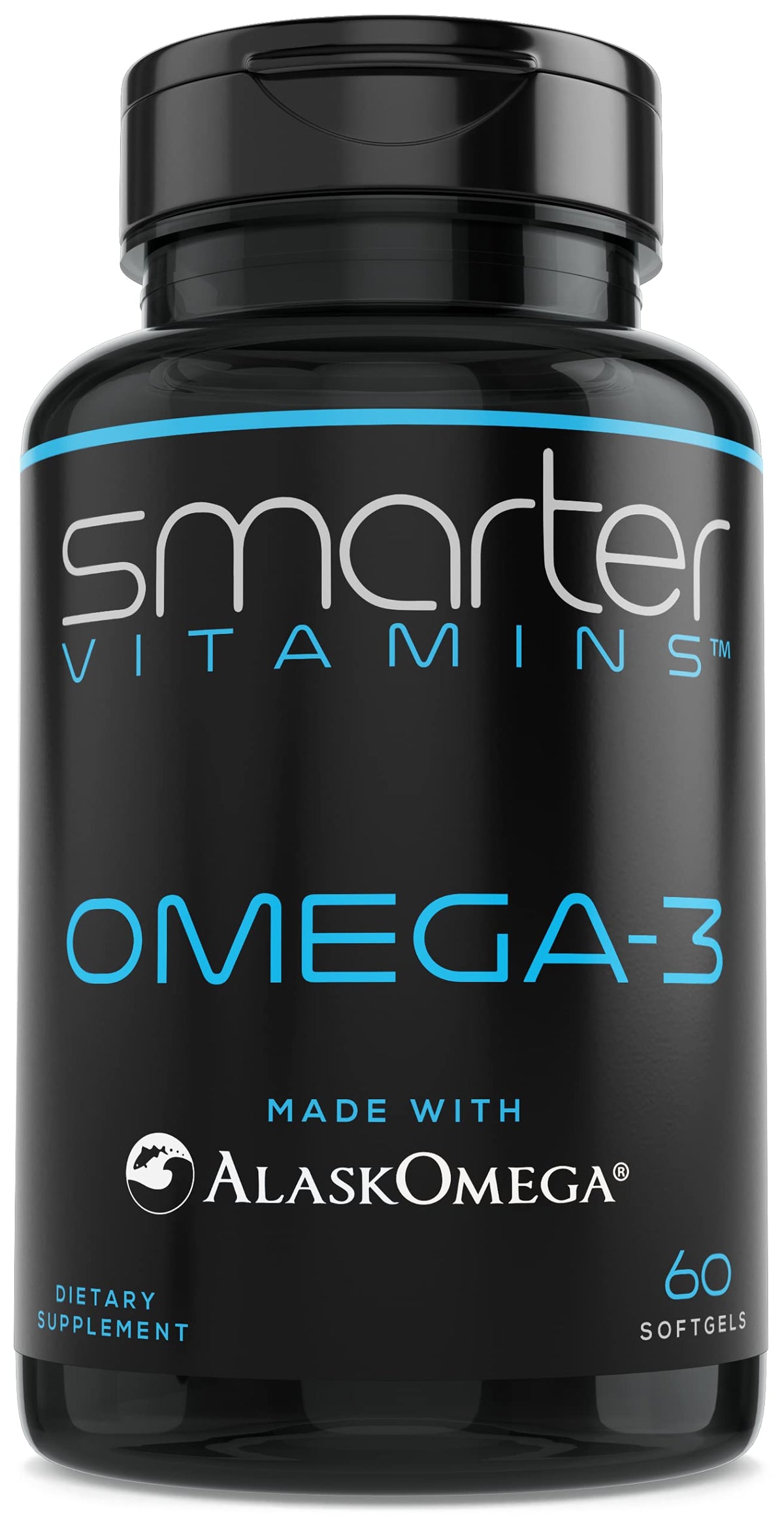 Flacon d'huile de poisson Omega-3 SmarterVitamins 2000mg face avant