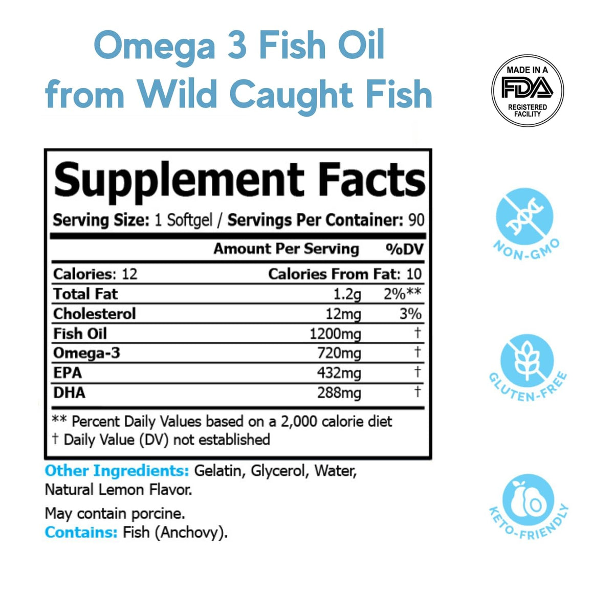 Flacon d'huile de poisson Omega-3 Sprout Source sur un fond neutre