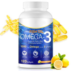 Flacon d'huile de poisson Omega-3 Xsvseie avec 120 gélules