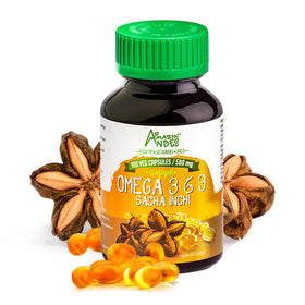 Flacon d'huile de sacha inchi 500mg avec capsules