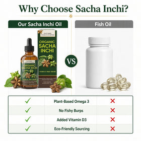 Flacon d'huile de Sacha Inchi sur une table en bois