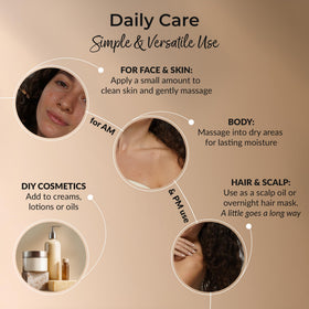 Flacon d'huile de vitamine E Everyday Beauty avec étiquette visible