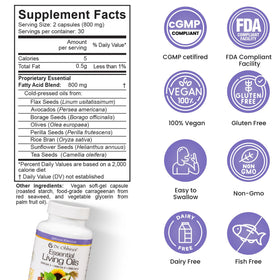 Flacon d'Huile Essentielle Végétale Omega 3-6-9 avec des ingrédients naturels
