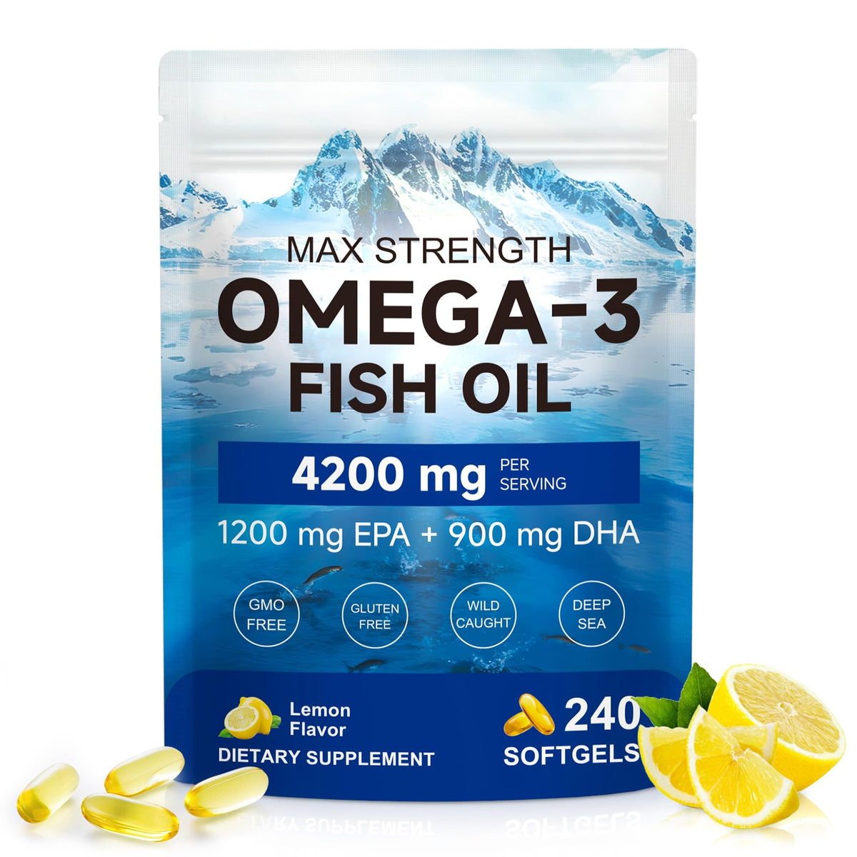 Flacon d'IFUDOIT Omega-3 Triple Force 240 gélules vue de face