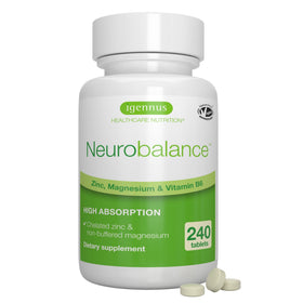 Flacon d'Igennus Neurobalance Zinc Magnésium B6 avec 240 comprimés