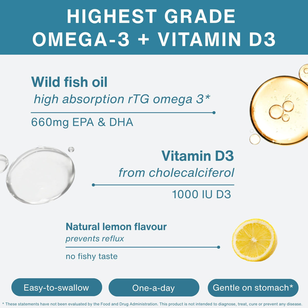 Flacon d'Igennus Omega-3 rTG avec étiquette visible