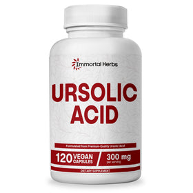 Flacon d'Immortal Herbs Acide Ursolique 300mg 120 gélules vue de face
