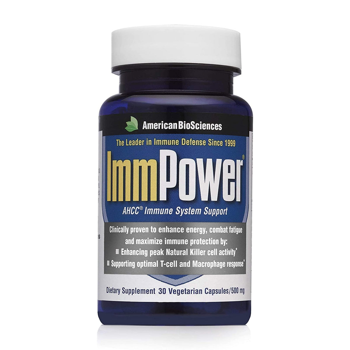 Flacon d'ImmPower AHCC d'American BioSciences avec 30 capsules végétariennes