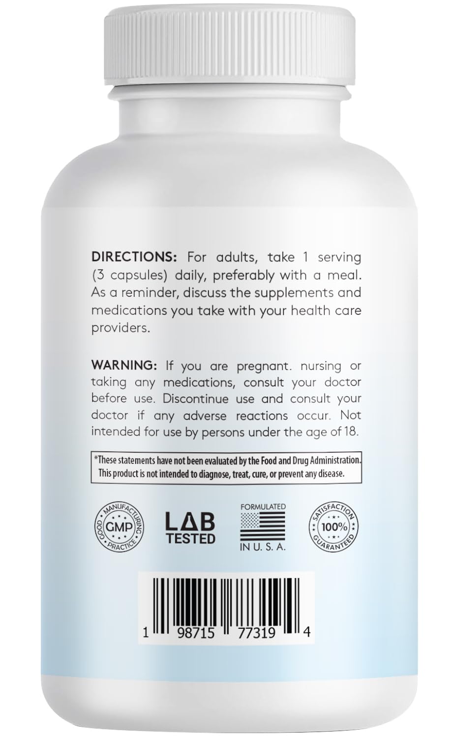 Flacon d'Infusions International CoQ10 600mg avec étiquette