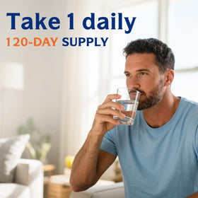 Flacon d'Innate Vitality Vitamine D3 K2 avec arrière-plan naturel