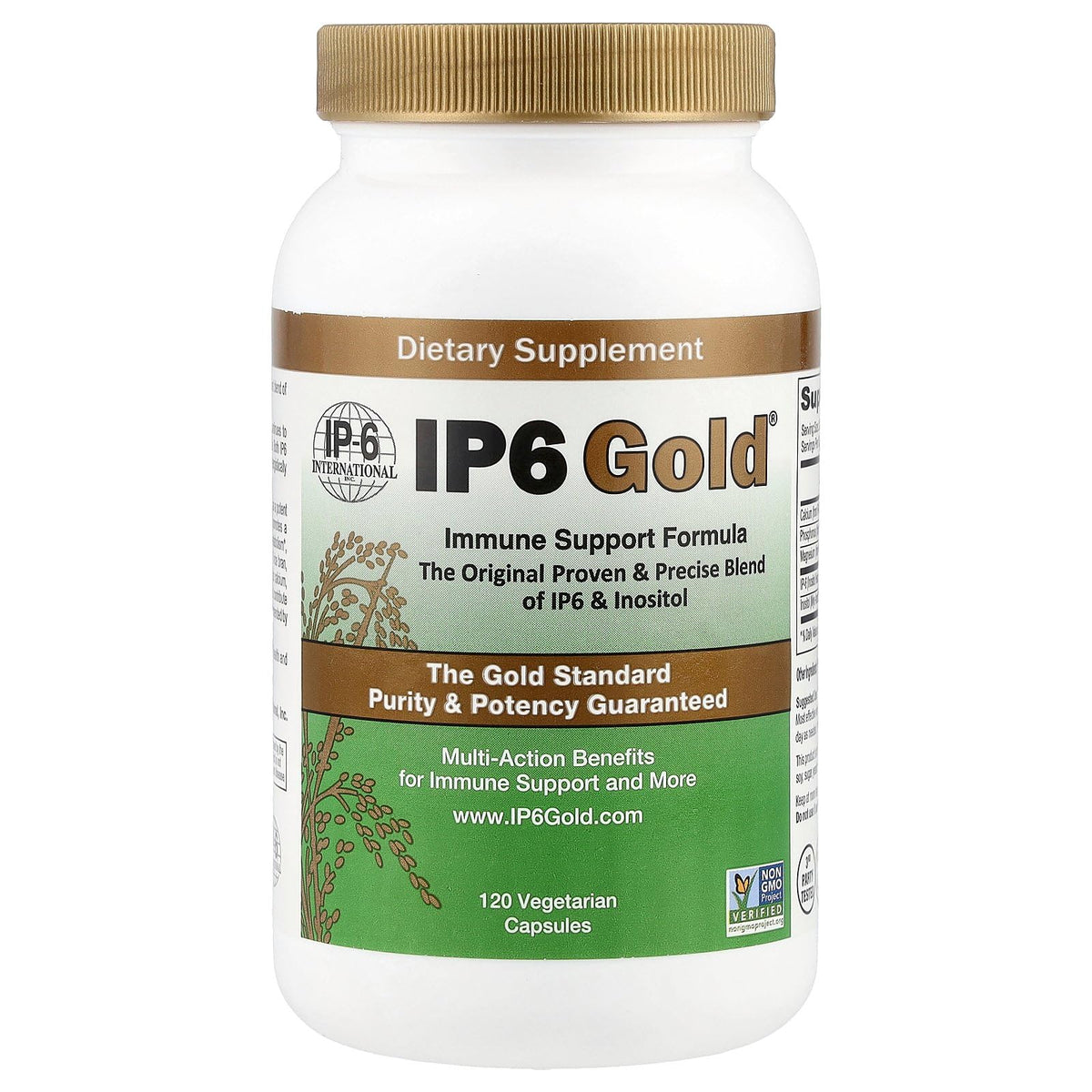 Flacon d'IP6 Gold Formule de Soutien daily wellness 120 gélules végétariennes