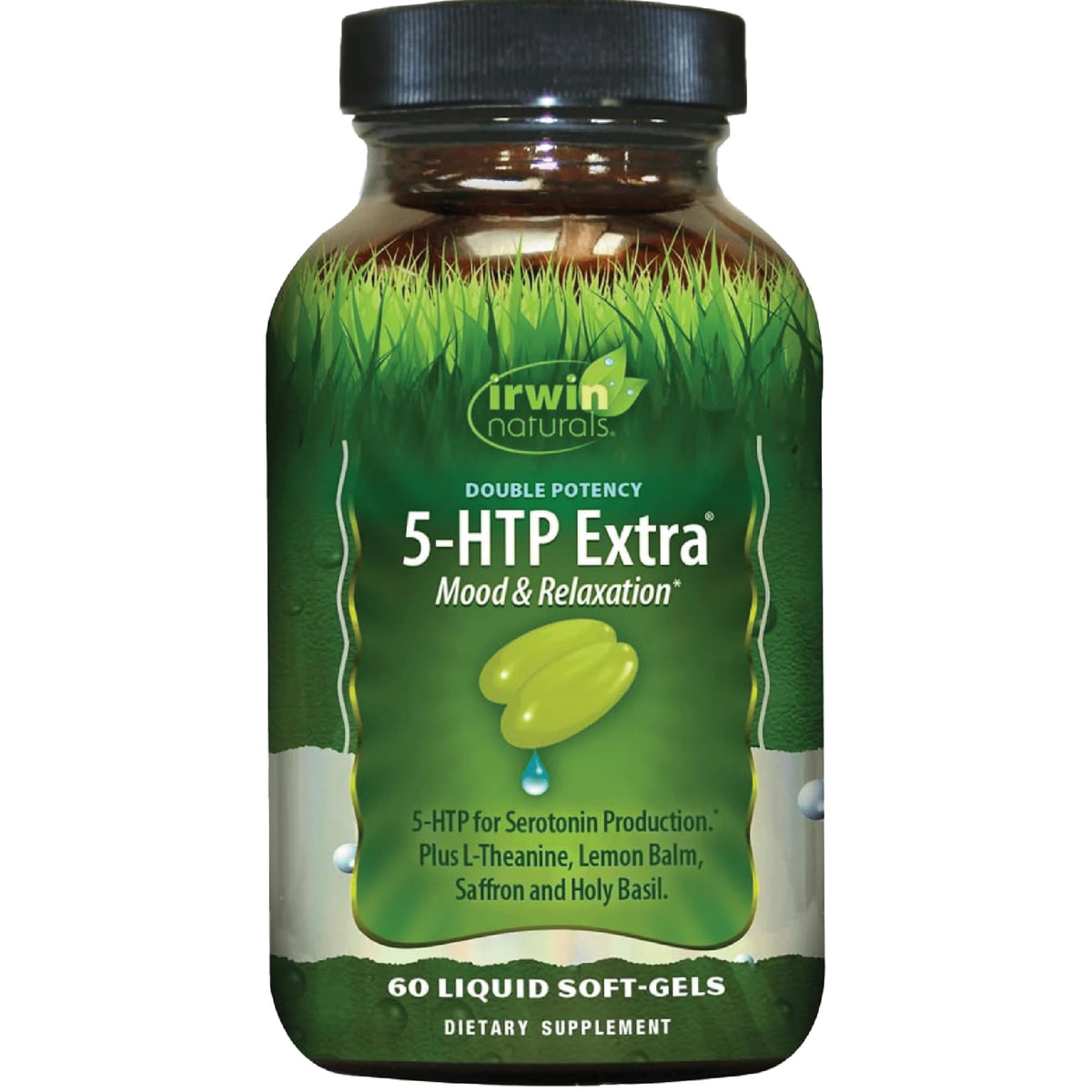 Flacon d'Irwin Naturals 5-HTP Double Potency 60 gélules