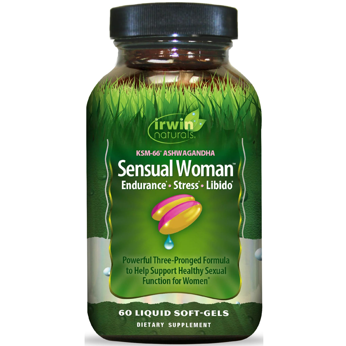 Flacon d'Irwin Naturals Sensual Woman avec 60 gélules liquides