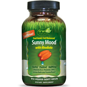 Flacon d'Irwin Naturals Sunny Mood avec 75 gélules molles