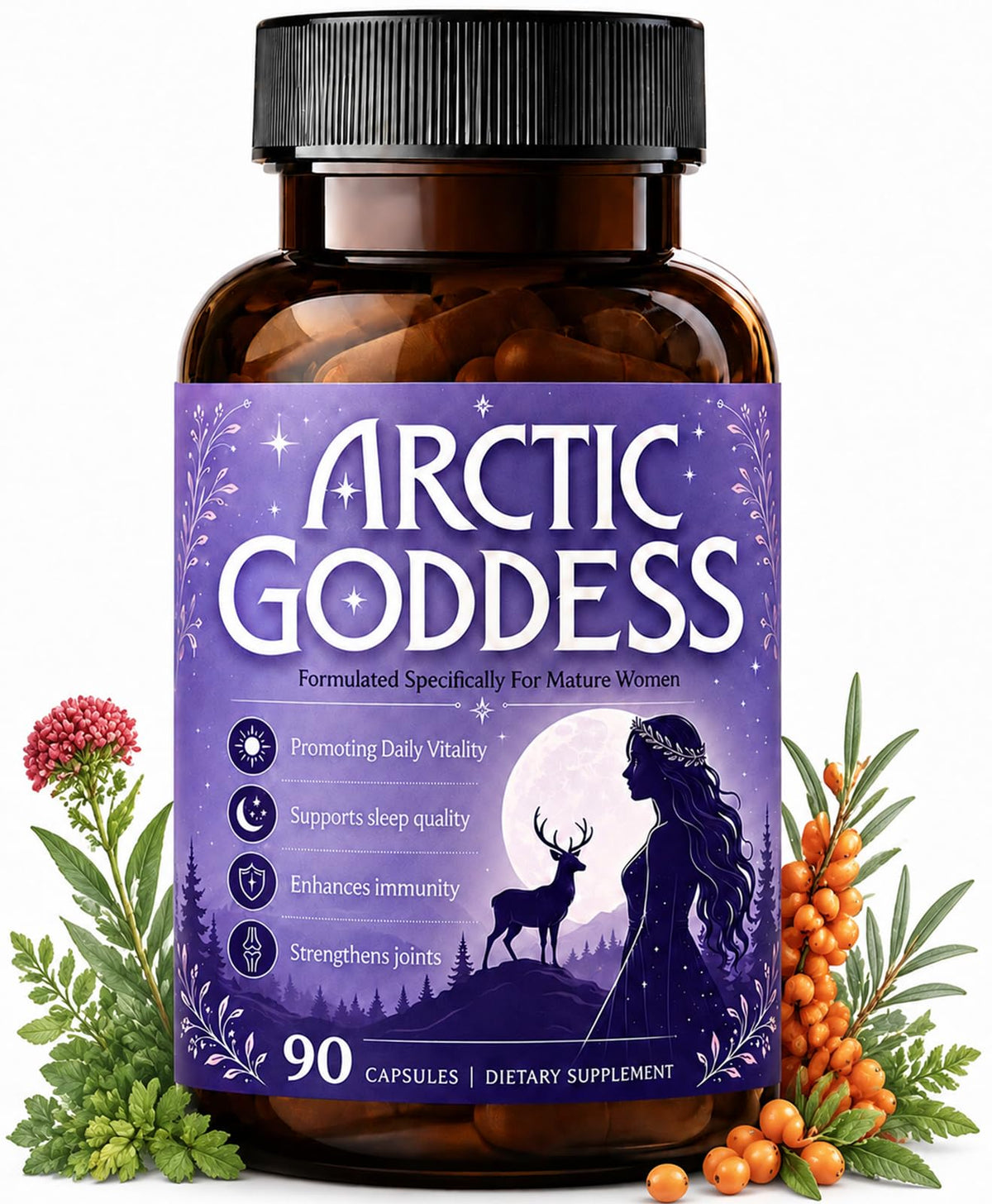 Flacon d'Obsessive Strips Arctic Goddess 90 capsules vue de face