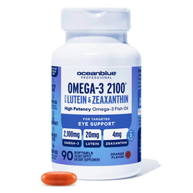 Flacon d'Oceanblue Omega-3 2100 avec Luteine et Zeaxanthine, 90 gélules