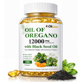 Flacon d'Okcure Huile d'Origan 300 capsules vue de face