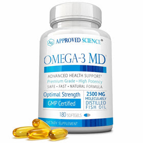 Flacon d'Omega-3 MD d'Approved Science avec capsules