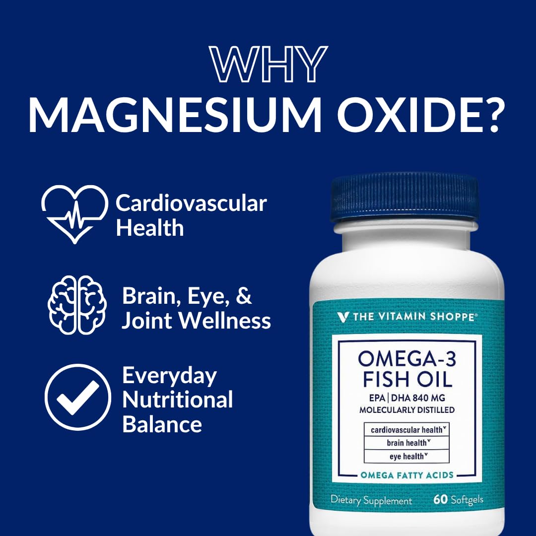 Flacon d'Omega 3 The Vitamin Shoppe avec dosage visible