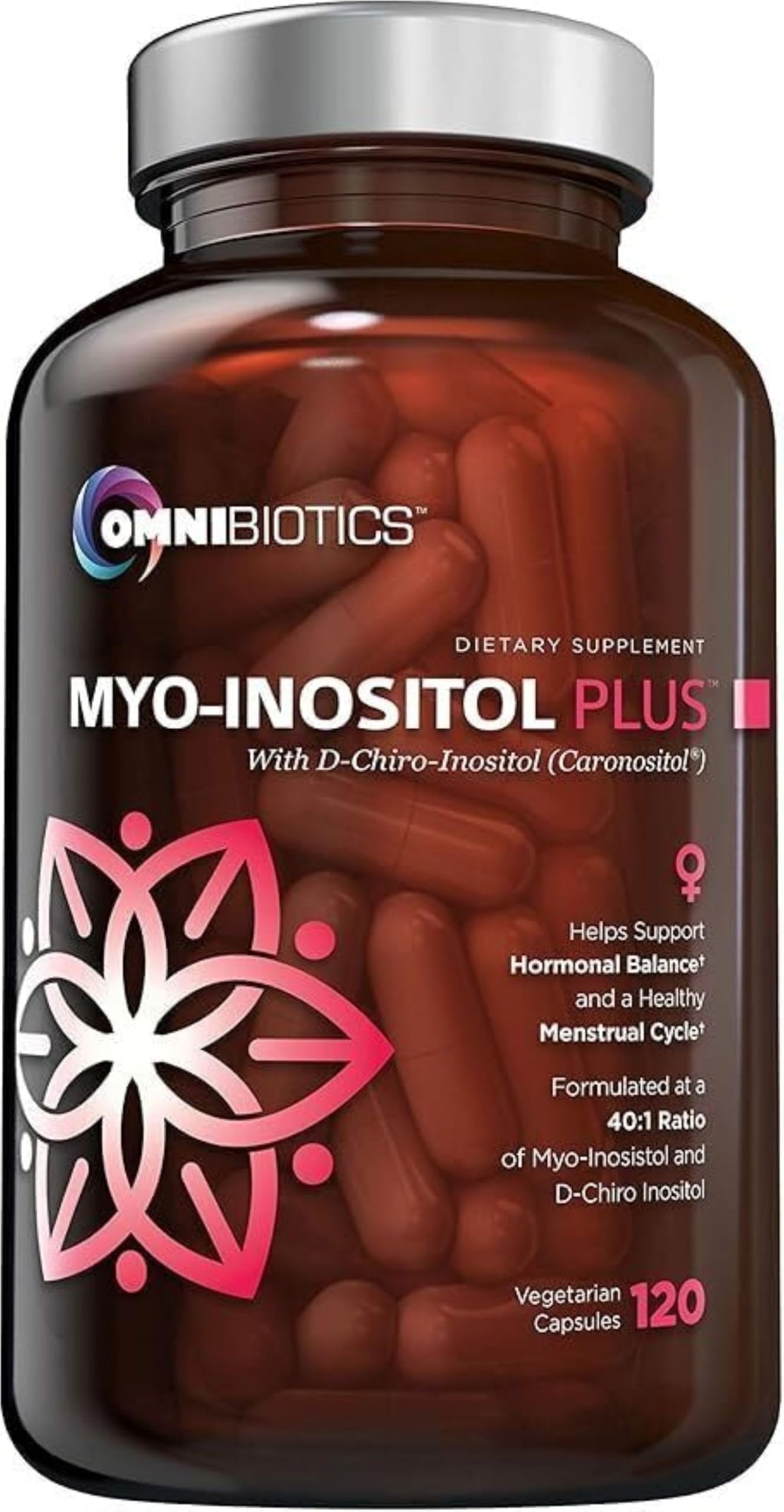 Flacon d'OmniBiotics Myo-Inositol & D-Chiro Inositol 120 capsules