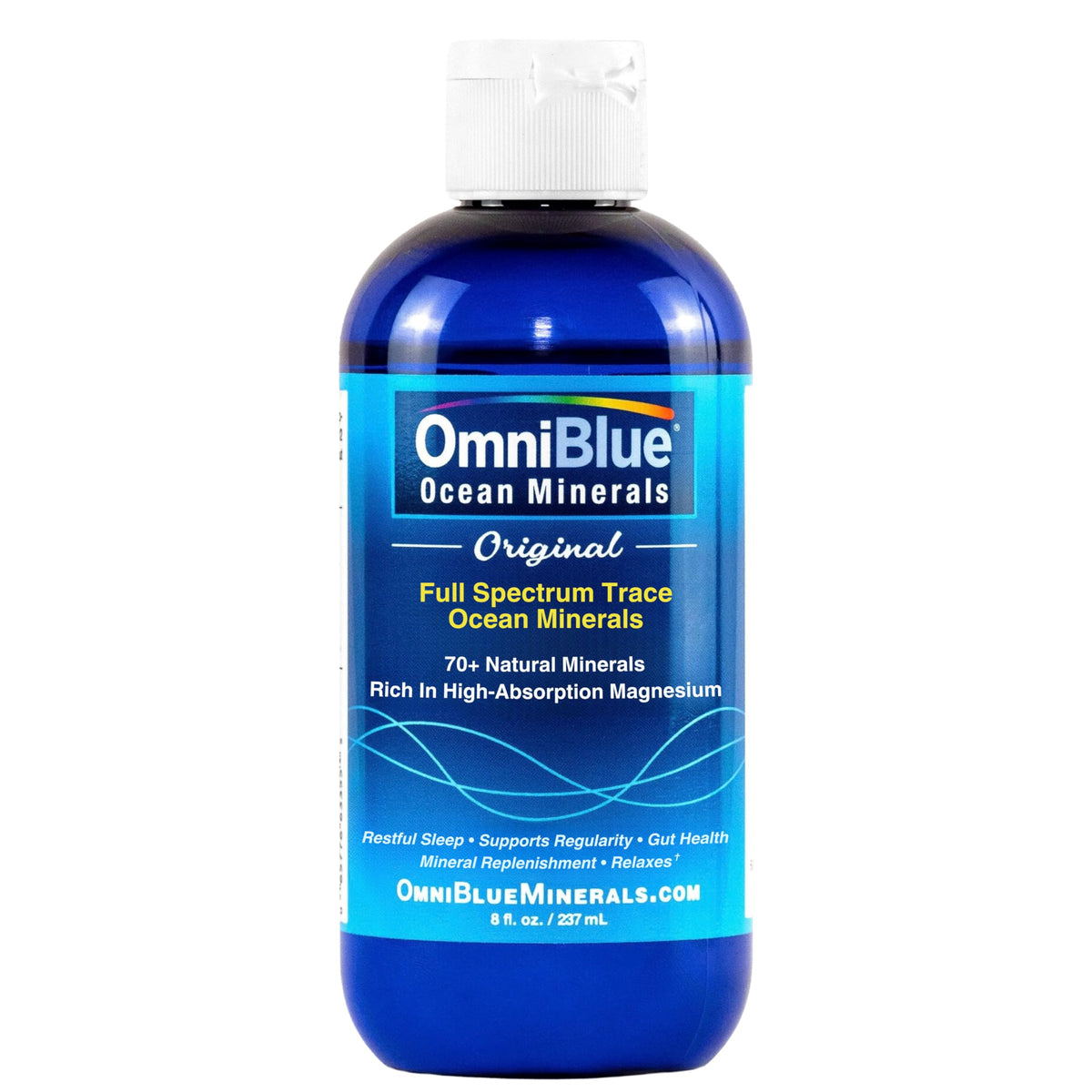 Flacon d'OmniBlue Minéraux Marins Liquides 8 oz vue avant