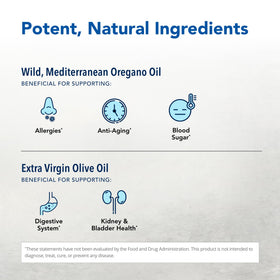 Flacon d'Oreganol P73 avec goutte à goutte