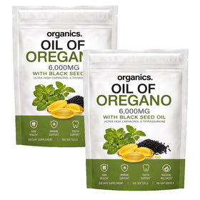 Flacon d'Orgatics Oil Huile d'Origan 6 000mg avec 180 gélules