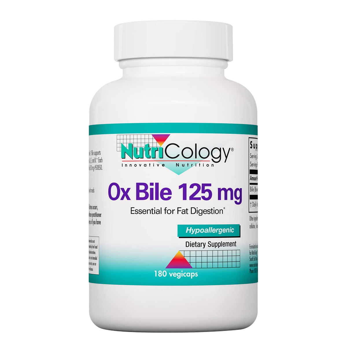 Flacon d'Ox Bile 125 mg d'Allergy Research Group, 180 capsules