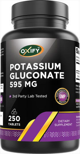 Flacon d'Oxify Gluconate de Potassium 595 mg avec 250 comprimés
