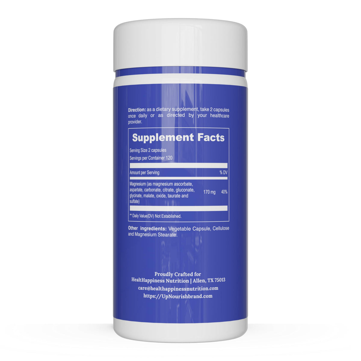 Flacon d'UpNourish ouvert avec capsules visibles