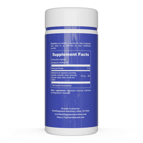Flacon d'UpNourish ouvert avec capsules visibles