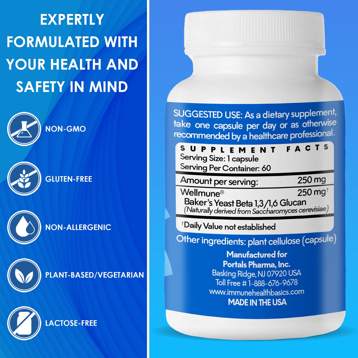 Flacon daily wellness Health Basics avec capsules à côté
