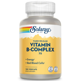 Flacon de 100 capsules B-Complex 75 de SOLARAY vue de face