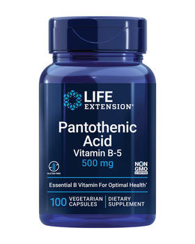 Flacon de 100 capsules d'acide pantothénique Life Extension 500 mg