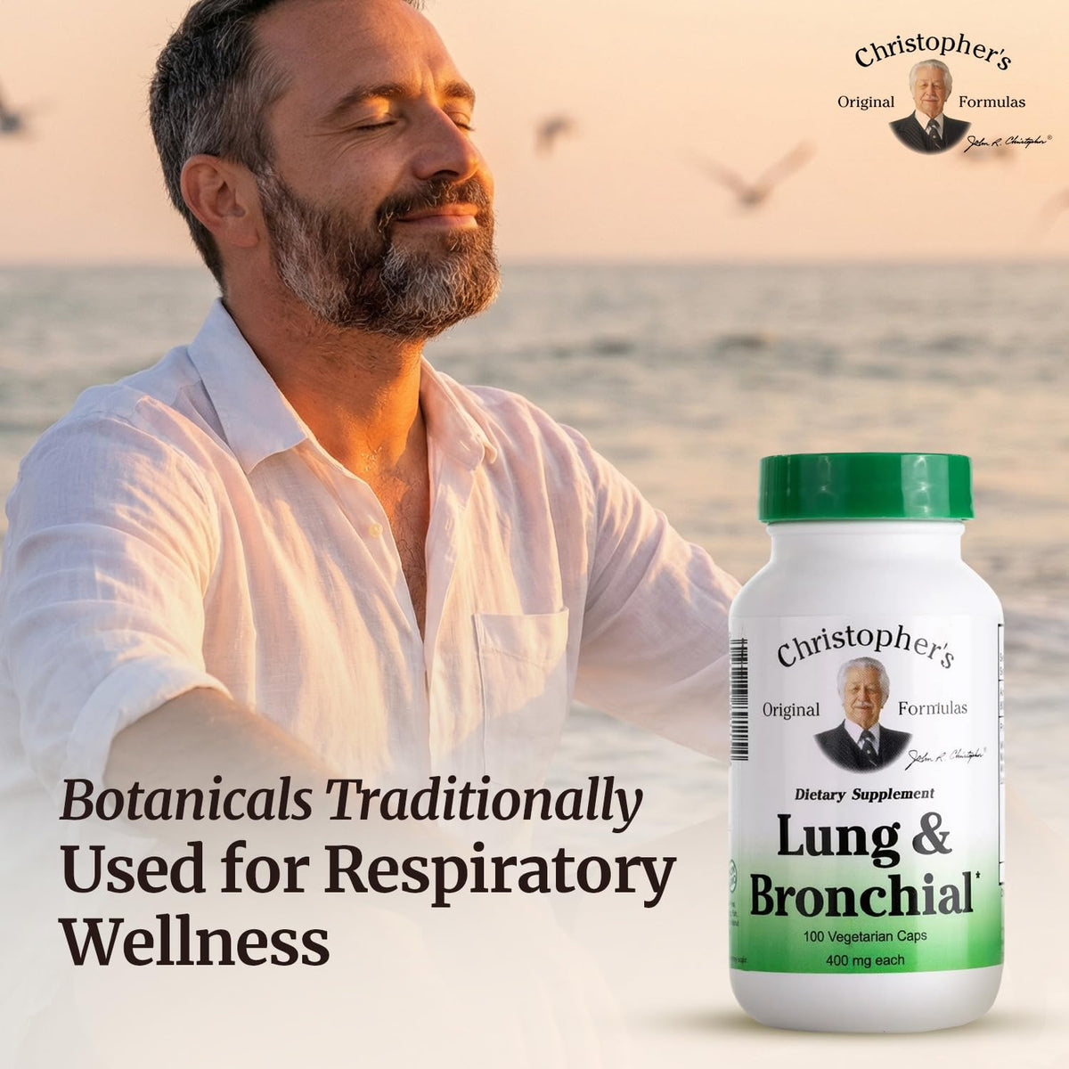 Flacon de 100 capsules de Christopher's Original Formulas Complément Alimentaire Pulmonaire