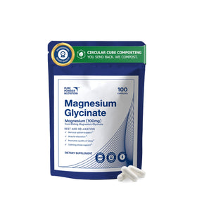 Flacon de 100 capsules de magnésium bisglycinate Pure Powder Nutrition