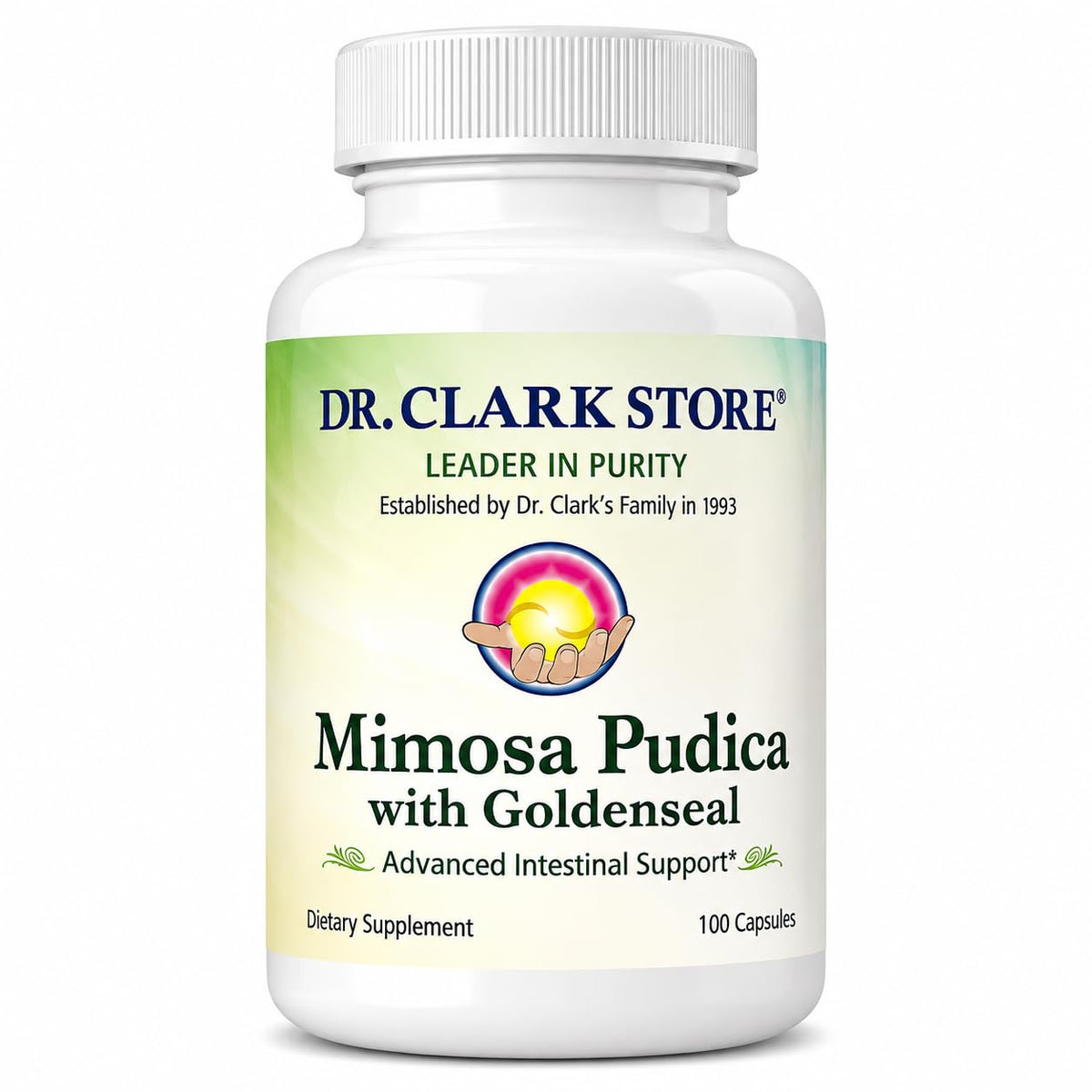 Flacon de 100 capsules de Mimosa Pudica & Goldenseal de Dr Clark Store