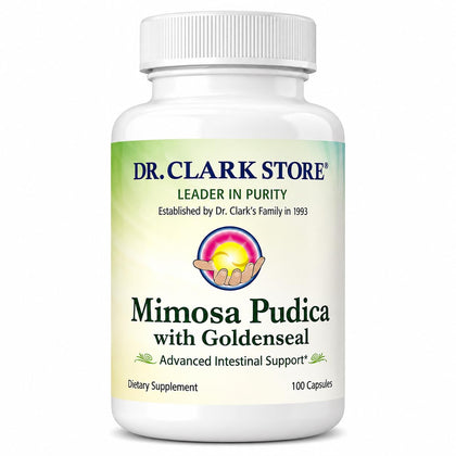Flacon de 100 capsules de Mimosa Pudica & Goldenseal de Dr Clark Store