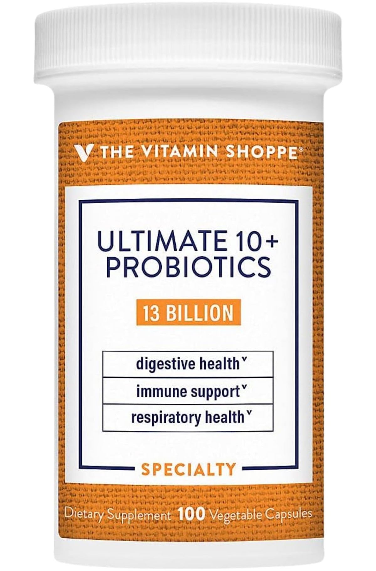 Flacon de 100 capsules de probiotiques The Vitamin Shoppe vue de face