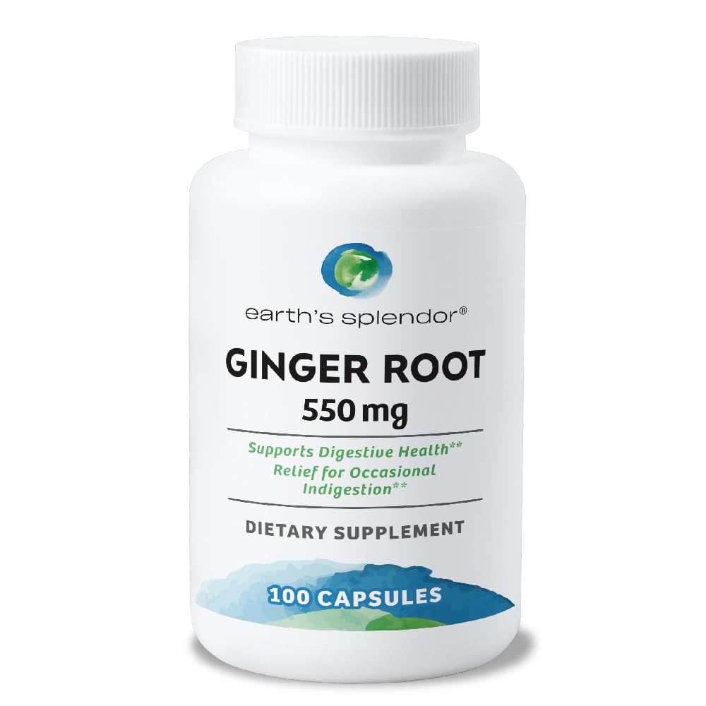 Flacon de 100 capsules de racine de gingembre Earth's Splendor