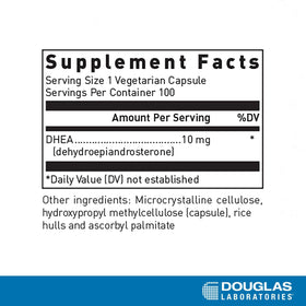 Flacon de 100 capsules DHEA 10 mg de Douglas Laboratories
