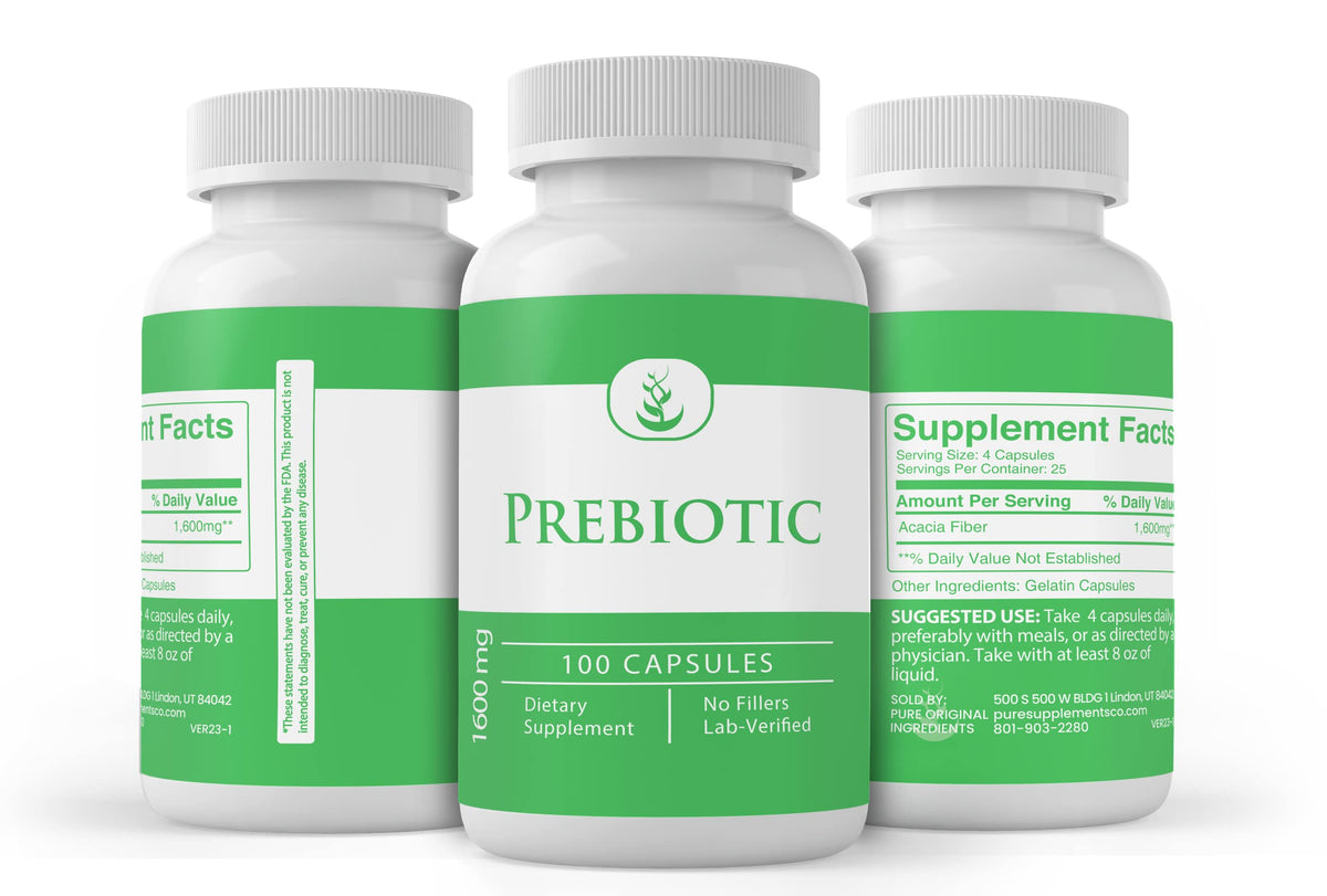 Flacon de 100 capsules prébiotiques PURE ORIGINAL INGREDIENTS