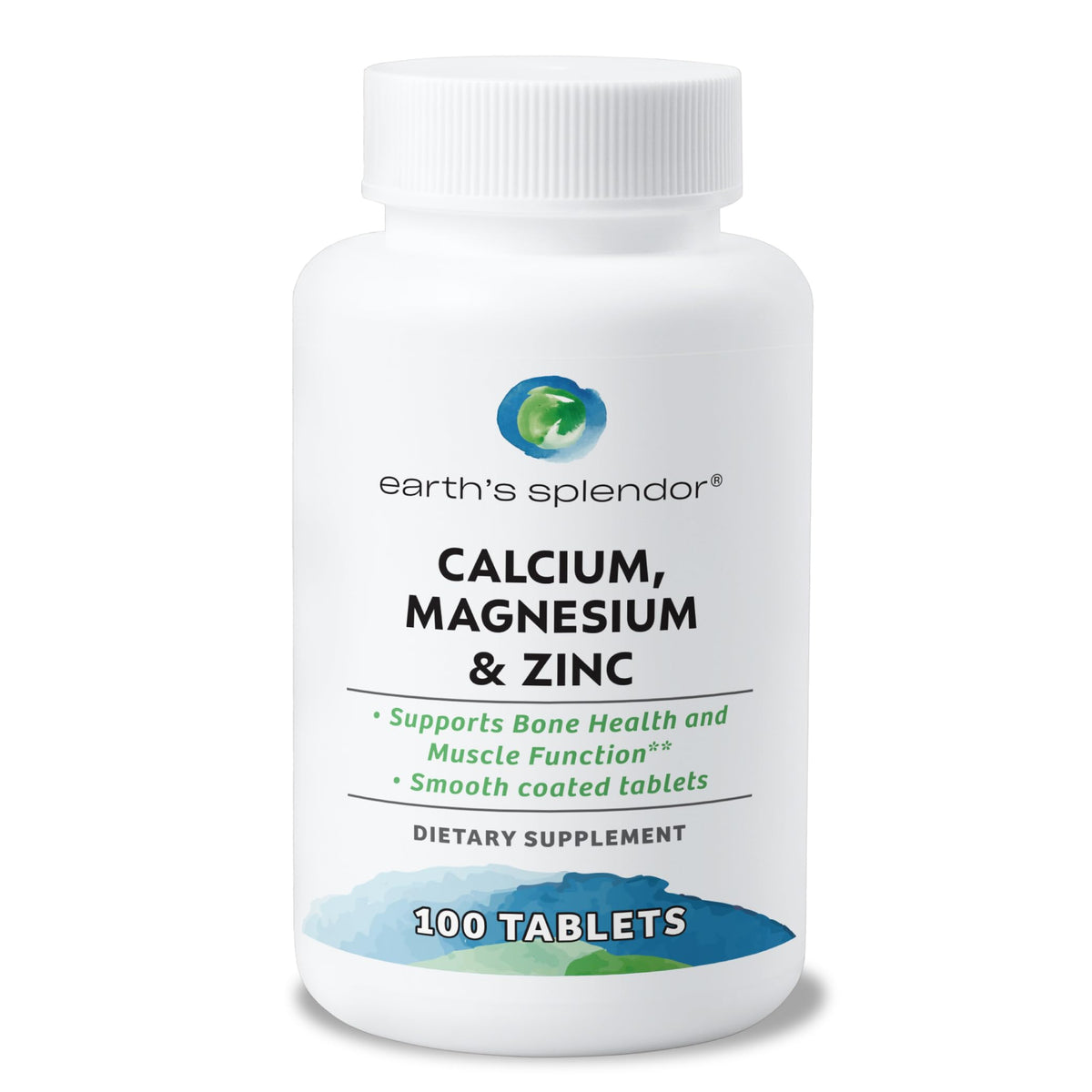 Flacon de 100 comprimés de Calcium Magnésium Zinc Earth's Splendor